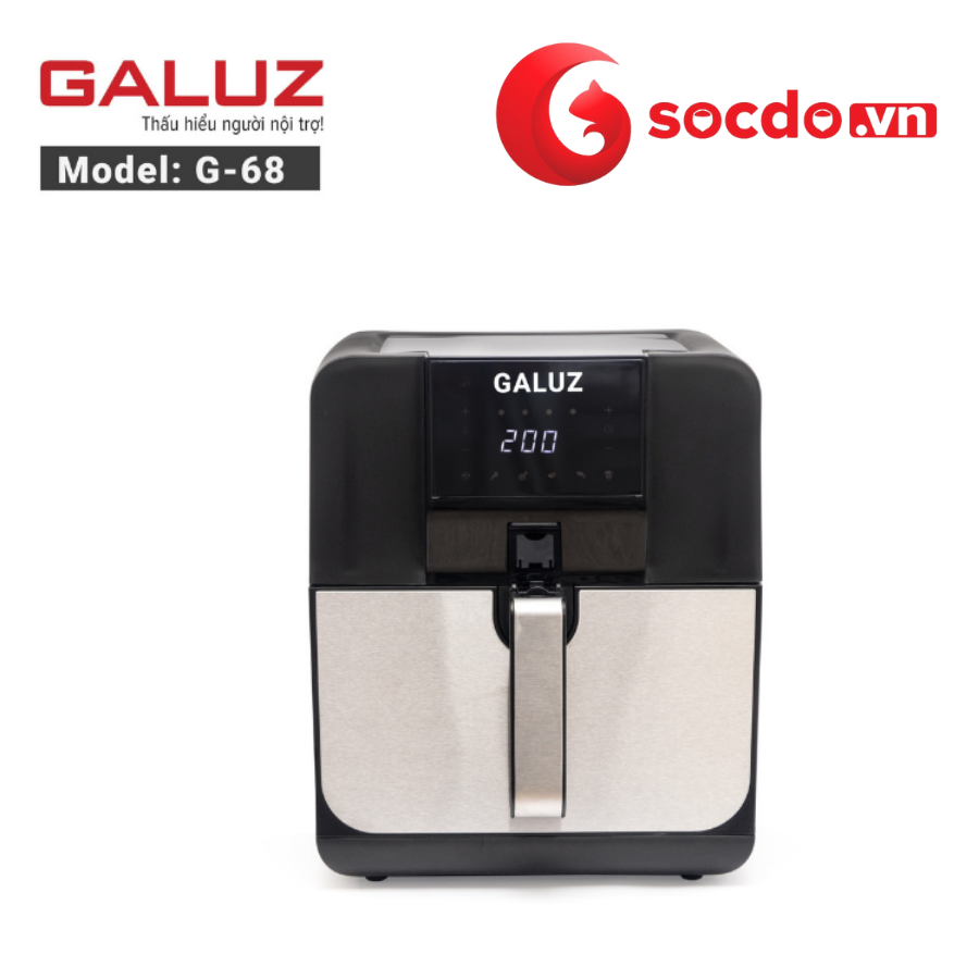 Nồi chiên không dầu  Điện Tử Galuz Model G-68 ( Tặng kèm 8 phụ kiện làm bánh ) - Dung tích 5.5L 
